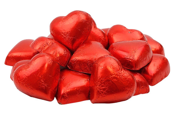 CUORI ROSSI DI CIOCCOLATO AL LATTE RIPIENI CREMA GIANDUIA 12g SENZA GLUTINE BUSTA KG 1 La Suissa in vendita online