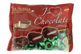 CUORI VERDI DI CIOCCOLATO FONDENTE RIPIENI CREMA AL PISTACCHIO 12g SENZA GLUTINE BUSTA KG 1 La Suissa in vendita online