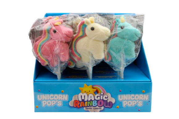 UNICORN POP MALLOW POP COLORATO MAGIC RAINBOW Pz 24 x 35g Bip UK