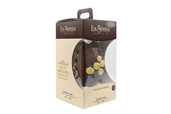 UOVO DI PASQUA DECORATO CIOCCOLATO AL LATTE 500g SENZA GLUTINE La Suissa shop online