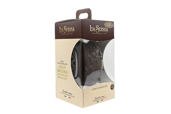 UOVO DI PASQUA DECORATO CIOCCOLATO FONDENTE 500g La Suissa shop online