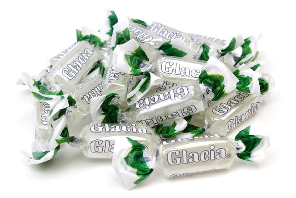 CARAMELLA GLACIA GUSTO MENTA LINEA 1926 PERUGIA SENZA GLUTINE BUSTA KG 1 Fida Candies