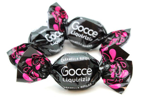 GOCCE LIQUIRIZIA CARAMELLE DURE RIPIENE SENZA GLUTINE KG 1 Fida Candies in vendita online