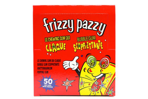 FRIZZY PAZZY GUSTO FRAGOLA BUBBLE GUM FRIZZANTE Pz 50 x 7g