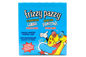 FRIZZY PAZZY PITTURA LINGUA BLU GUSTO FRAGOLA BUBBLE GUM FRIZZANTE Pz 50 x 7g