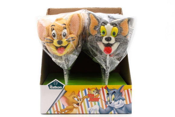 TOM & JERRY MALLOW POP FIGURA GUSTO FRAGOLA Pz 12 x 45g Relkon marshmallow vendita online